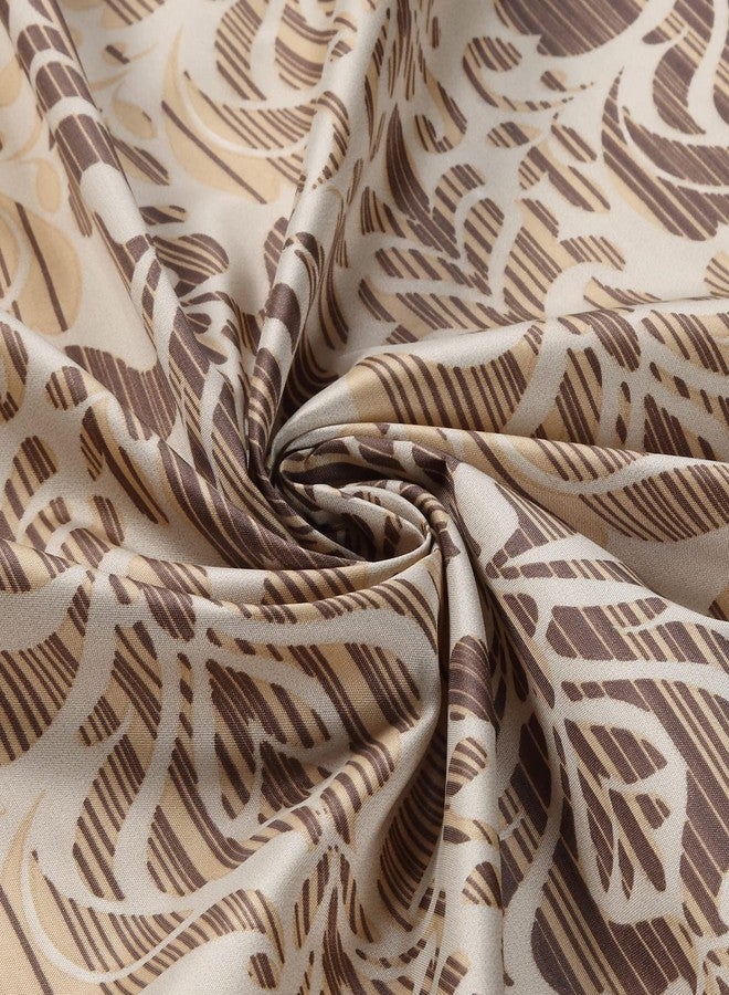 MVSUTA Sterling Farmhouse Pinted Polyester Fabric 3pcs Kitchen Curtain Set,Vintage Brown Damask Waterproof 42" W x 12" L Valance and 2pcs 21" W x 24" L Tiers - Image 3
